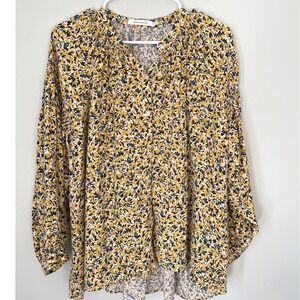 American Holic Floral Print Blouse Top Long‎ Sleeve Button Down Womens Medium